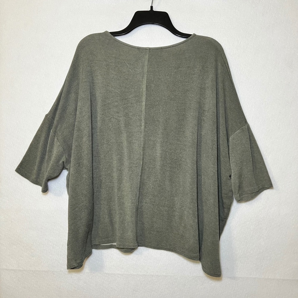 Three Bird Nest-The Nest Coastal Fisherman Green Oversized Boxy Boho Top Women M - Picture 3 of 9